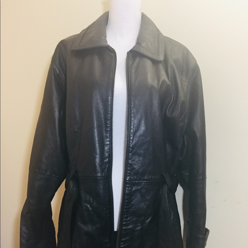Black Leather Men’s Coat